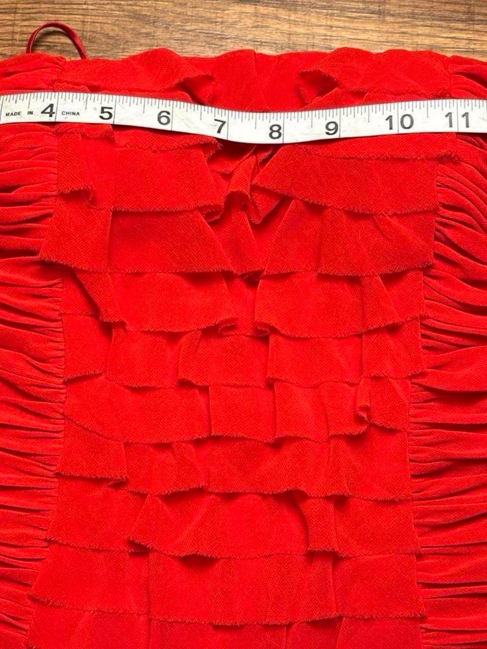 Red Ruffled Cache Dress - Picture 6 of 7
